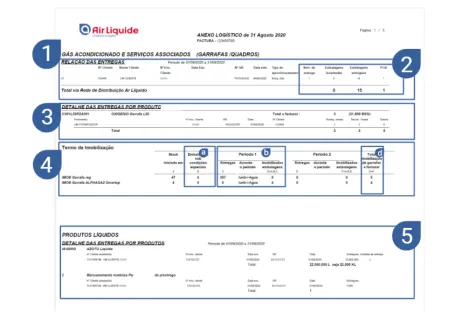 explicacao fatura Air Liquide - anexo logístico